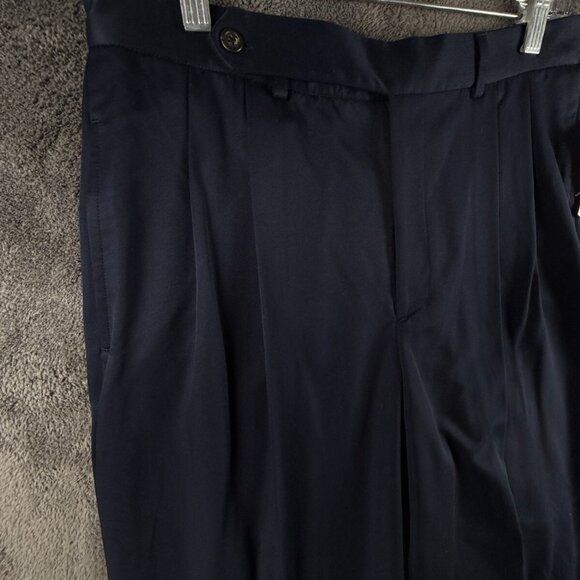 NWT Polo Golf Ralph Lauren Size 12 Navy Blue Pants Pleated Polyester Pockets - Picture 2 of 16